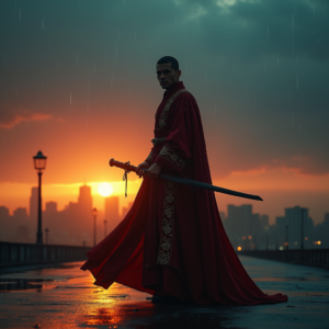 Movie Scenes — Regal Figure In Flowing Embroidered Robes Cinematic #0252 (Dreamina)