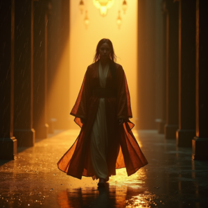 Movie Scenes — Regal Figure In Flowing Embroidered Robes Cinematic #0300 (Dreamina)