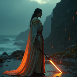Movie Scenes — Regal Figure In Flowing Embroidered Robes Cinematic #0324 (Dreamina)