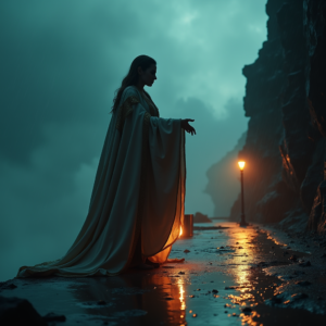 Movie Scenes — Regal Figure In Flowing Embroidered Robes Cinematic #0342 (ChatGPT)