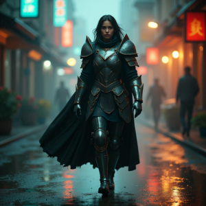 Movie Scenes — Warrior In Intricately Detailed Armor Catching Cinematic #0014 (Stable Diffusion)