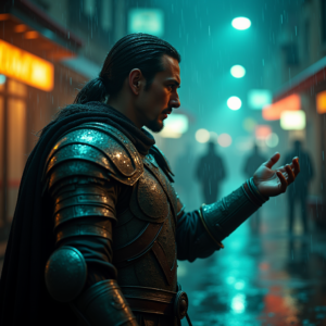 Movie Scenes — Warrior In Intricately Detailed Armor Catching Cinematic #0026 (Stable Diffusion)
