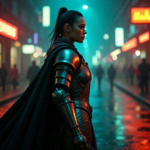 Movie Scenes — Warrior In Intricately Detailed Armor Catching Cinematic #0032 (Recraft)