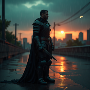 Movie Scenes — Warrior In Intricately Detailed Armor Catching Cinematic #0056 (Recraft)