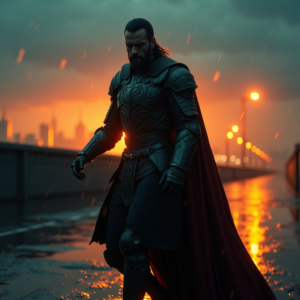 Movie Scenes — Warrior In Intricately Detailed Armor Catching Cinematic #0068 (Recraft)