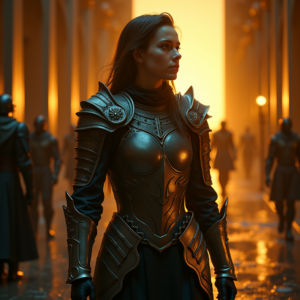 Movie Scenes — Warrior In Intricately Detailed Armor Catching Cinematic #0098 (Stable Diffusion)