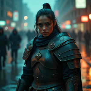Movie Scenes — Warrior In Intricately Detailed Armor Catching Cinematic #0188 (Recraft)