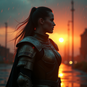 Movie Scenes — Warrior In Intricately Detailed Armor Catching Cinematic #0244 (Krea)