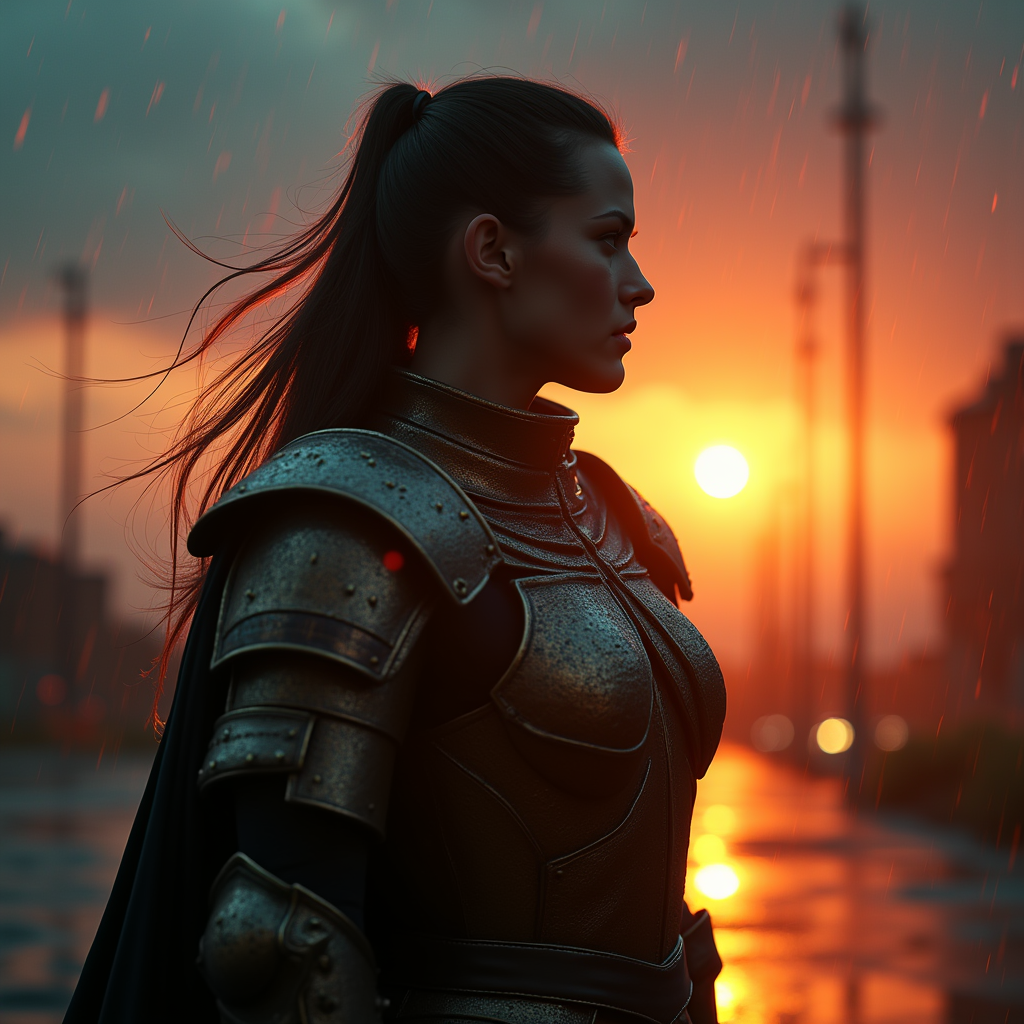 Movie Scenes — Warrior In Intricately Detailed Armor Catching Cinematic #0244 (Krea)