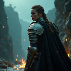 Movie Scenes — Warrior In Intricately Detailed Armor Catching Cinematic #0316 (Krea)