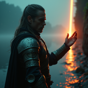 Movie Scenes — Warrior In Intricately Detailed Armor Catching Cinematic #0340 (Krea)