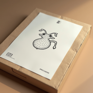 Packaging — Clean Line-art Icon Printed On A Commercial Design #0165 (Seedream)