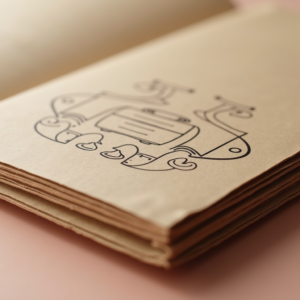 Packaging — Clean Line-art Icon Printed On A Commercial Design #0285 (Seedream)