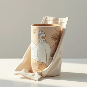 Packaging — Duotone Illustrated Design Wrapped Around A Commercial Design #0077 (Firefly)