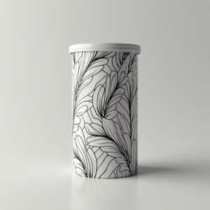Packaging — Duotone Illustrated Design Wrapped Around A Commercial Design #0107 (Midjourney)