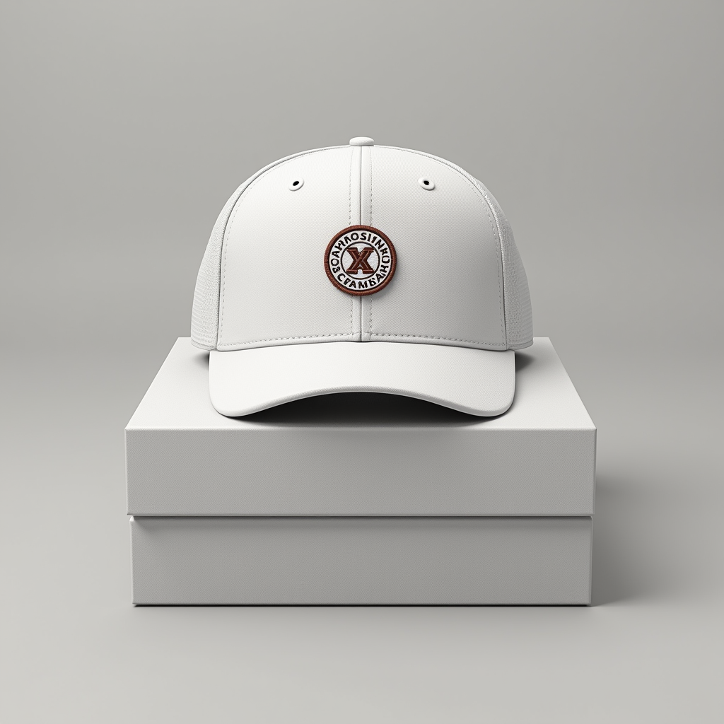 Packaging — Embroidered-style Emblem Mockup On A Structured Commercial Design #0208 (ChatGPT)