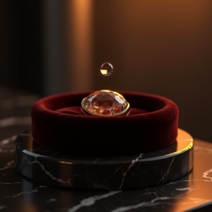 Perfume — Faceted Gemstone Ring Nestled In Dark Product Ads #0083 (Stable Diffusion)