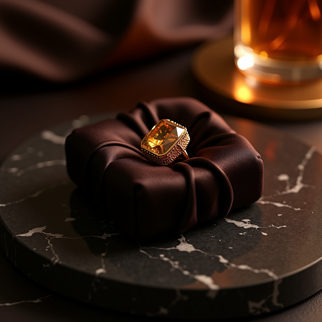 Perfume — Faceted Gemstone Ring Nestled In Dark Product Ads #0101 (Recraft)
