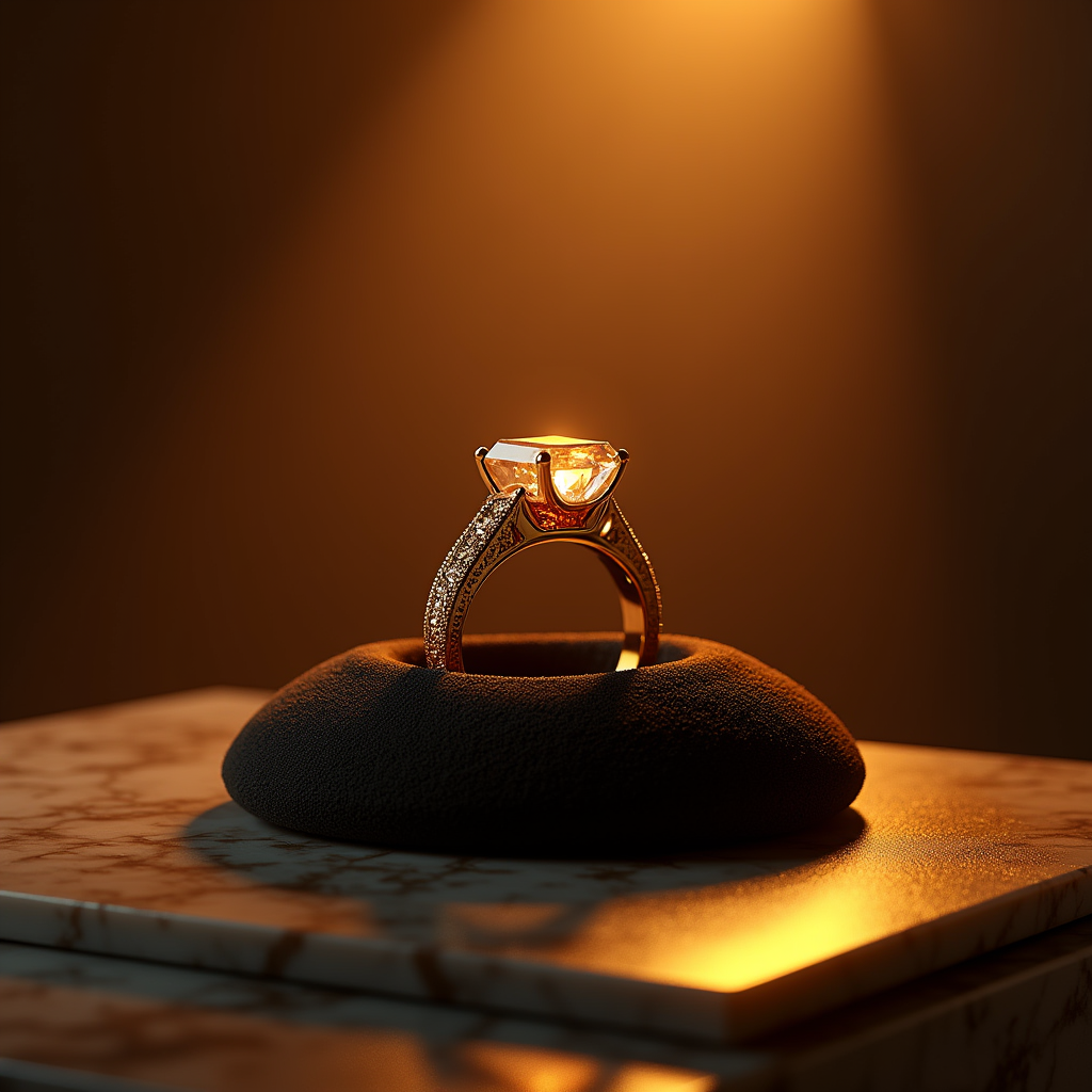 Perfume — Faceted Gemstone Ring Nestled In Dark Product Ads #0292 (Firefly)