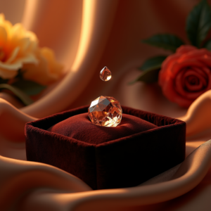 Perfume — Faceted Gemstone Ring Nestled In Dark Product Ads #0334 (Midjourney)