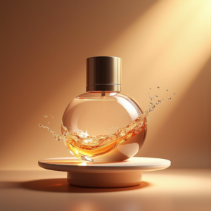 Perfume — Frosted-glass Cosmetics Jar With A Brushed-silver Product Ads #0068 (Seedream)