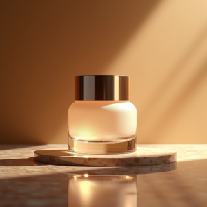 Perfume — Frosted-glass Cosmetics Jar With A Brushed-silver Product Ads #0086 (Gemini)