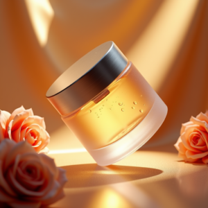 Perfume — Frosted-glass Cosmetics Jar With A Brushed-silver Product Ads #0110 (Gemini)
