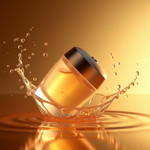 Perfume — Frosted-glass Cosmetics Jar With A Brushed-silver Product Ads #0253 (Krea)