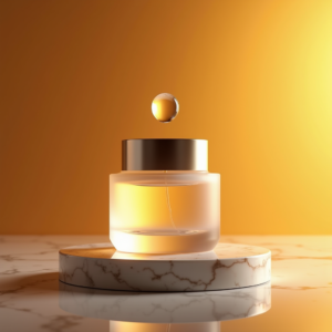 Perfume — Frosted-glass Cosmetics Jar With A Brushed-silver Product Ads #0295 (Leonardo)