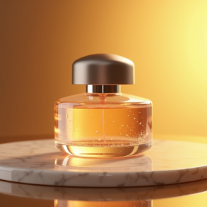 Perfume — Frosted-glass Cosmetics Jar With A Brushed-silver Product Ads #0301 (Krea)