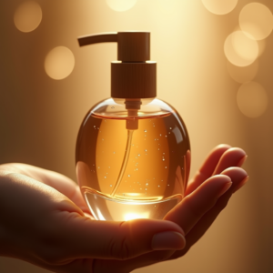 Perfume — Minimalist Skincare Bottle With A Bamboo Product Ads #0012 (FLUX)