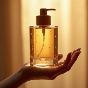 Perfume — Minimalist Skincare Bottle With A Bamboo Product Ads #0018 (Ideogram)