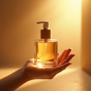 Perfume — Minimalist Skincare Bottle With A Bamboo Product Ads #0233 (Recraft)