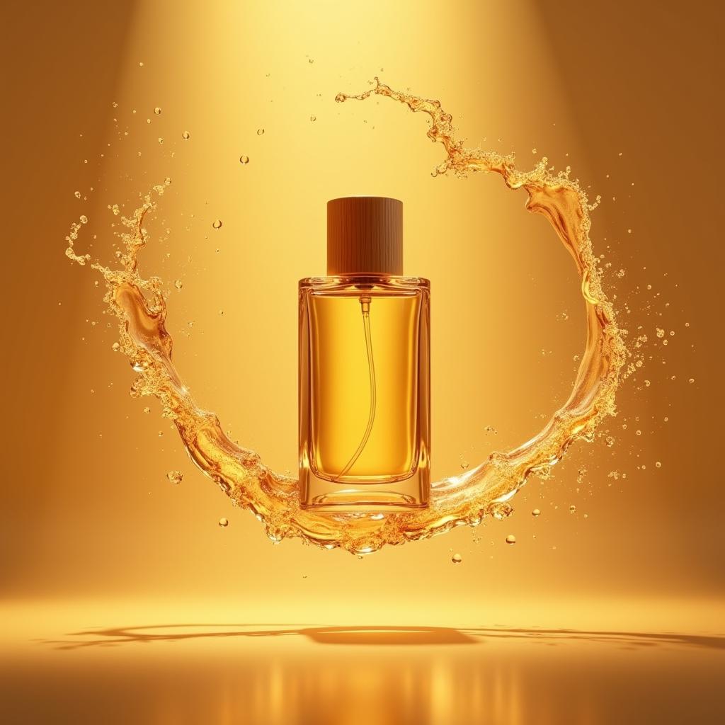 Perfume — Minimalist Skincare Bottle With A Bamboo Product Ads #0275 (Stable Diffusion)