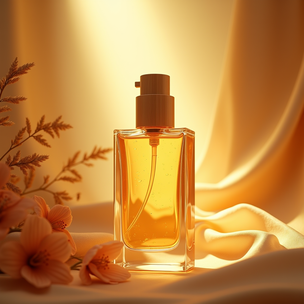 Perfume — Minimalist Skincare Bottle With A Bamboo Product Ads #0347 (Stable Diffusion)