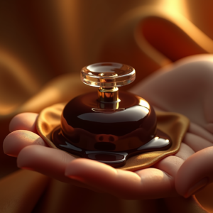 Perfume — Rich Dark-chocolate Dessert With A Glossy Product Ads #0027 (ChatGPT)