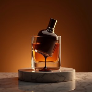 Perfume — Rich Dark-chocolate Dessert With A Glossy Product Ads #0075 (ChatGPT)