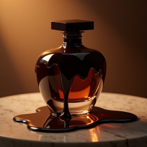 Perfume — Rich Dark-chocolate Dessert With A Glossy Product Ads #0087 (ChatGPT)