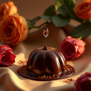 Perfume — Rich Dark-chocolate Dessert With A Glossy Product Ads #0117 (Dreamina)