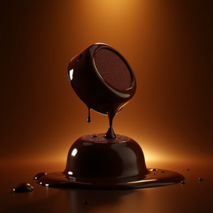 Perfume — Rich Dark-chocolate Dessert With A Glossy Product Ads #0147 (ChatGPT)