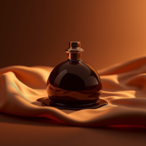 Perfume — Rich Dark-chocolate Dessert With A Glossy Product Ads #0171 (ChatGPT)