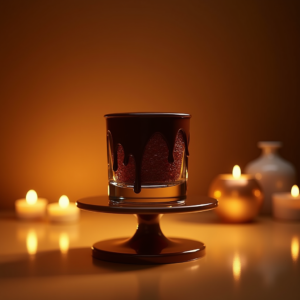 Perfume — Rich Dark-chocolate Dessert With A Glossy Product Ads #0213 (Dreamina)