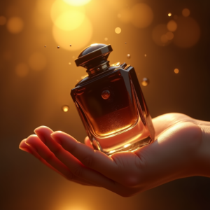 Perfume — Rich Dark-chocolate Dessert With A Glossy Product Ads #0219 (ChatGPT)