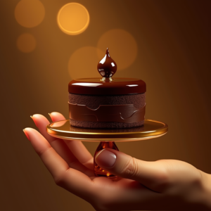 Perfume — Rich Dark-chocolate Dessert With A Glossy Product Ads #0248 (Seedream)
