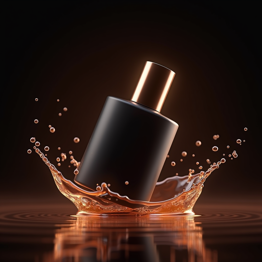 Perfume — Sleek Matte-black Perfume Bottle With A Product Ads #0049 (Krea)