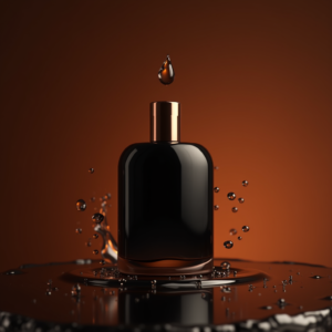 Perfume — Sleek Matte-black Perfume Bottle With A Product Ads #0151 (Leonardo)