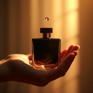 Perfume — Sleek Matte-black Perfume Bottle With A Product Ads #0223 (Leonardo)