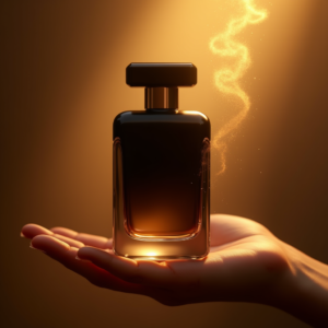 Perfume — Sleek Matte-black Perfume Bottle With A Product Ads #0234 (Ideogram)