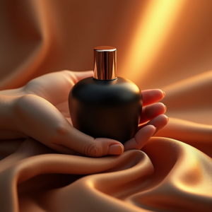 Perfume — Sleek Matte-black Perfume Bottle With A Product Ads #0240 (FLUX)