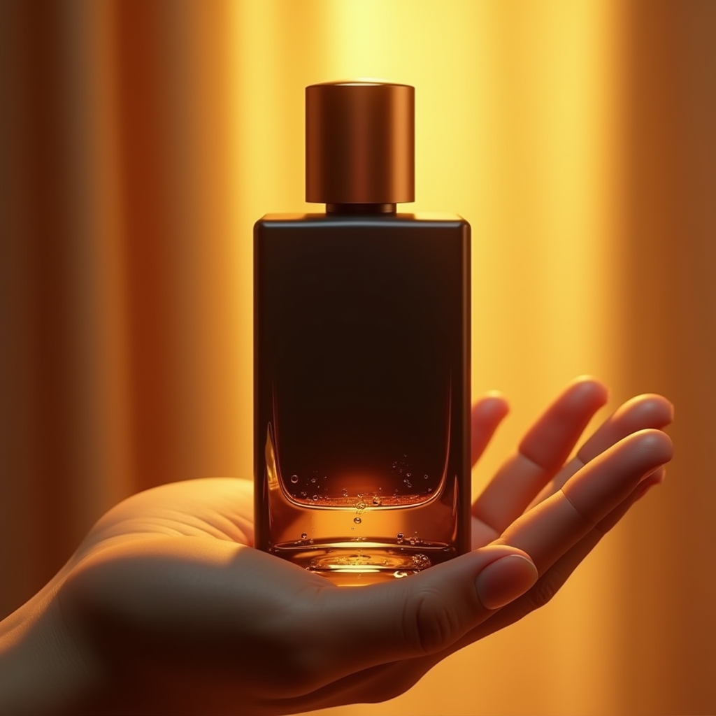 Perfume — Sleek Matte-black Perfume Bottle With A Product Ads #0246 (Ideogram)